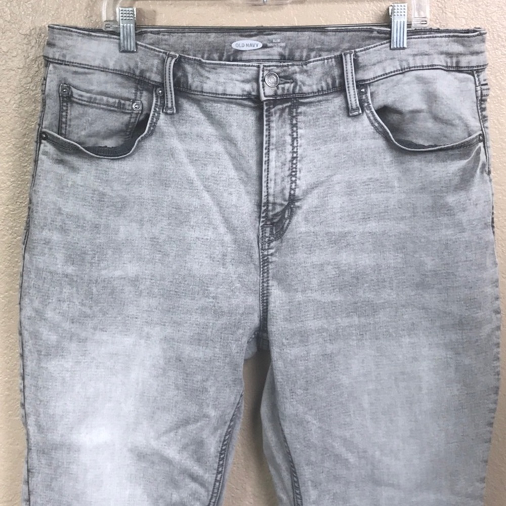 Old Navy slim gray stoned washed jeans.